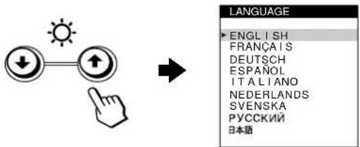 SONY GDM5402 - Press the ↓/↑ buttons to highlight 📄 LANGUAGE and press the button again. - 1