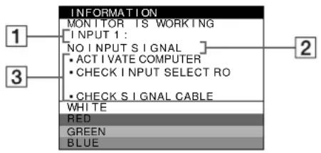 SONY GDM5410 - If NO INPUT SIGNAL appears on the screen - 1
