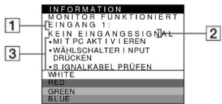 SONY GDM5410 - Die Meldung KEIN EINGANGSSIGNAL erscheint auf dem Bildschirm - 1