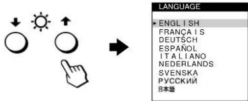 SONY GDM5410 - Tryck pa / knapparna for att markera LANGUAGE och tryck sedan pa Knappen igen. - 1