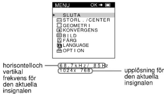SONY GDM5410 - Visa uppgifter om den aktuella insignalen - 1