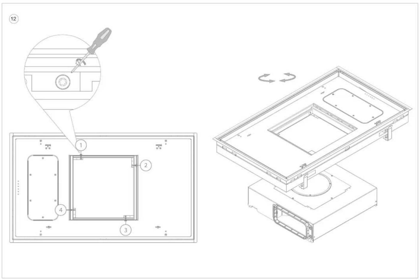 NOVY Pureline Pro Compact 6921 - Installation with exhaust opening to the LEFT - 2