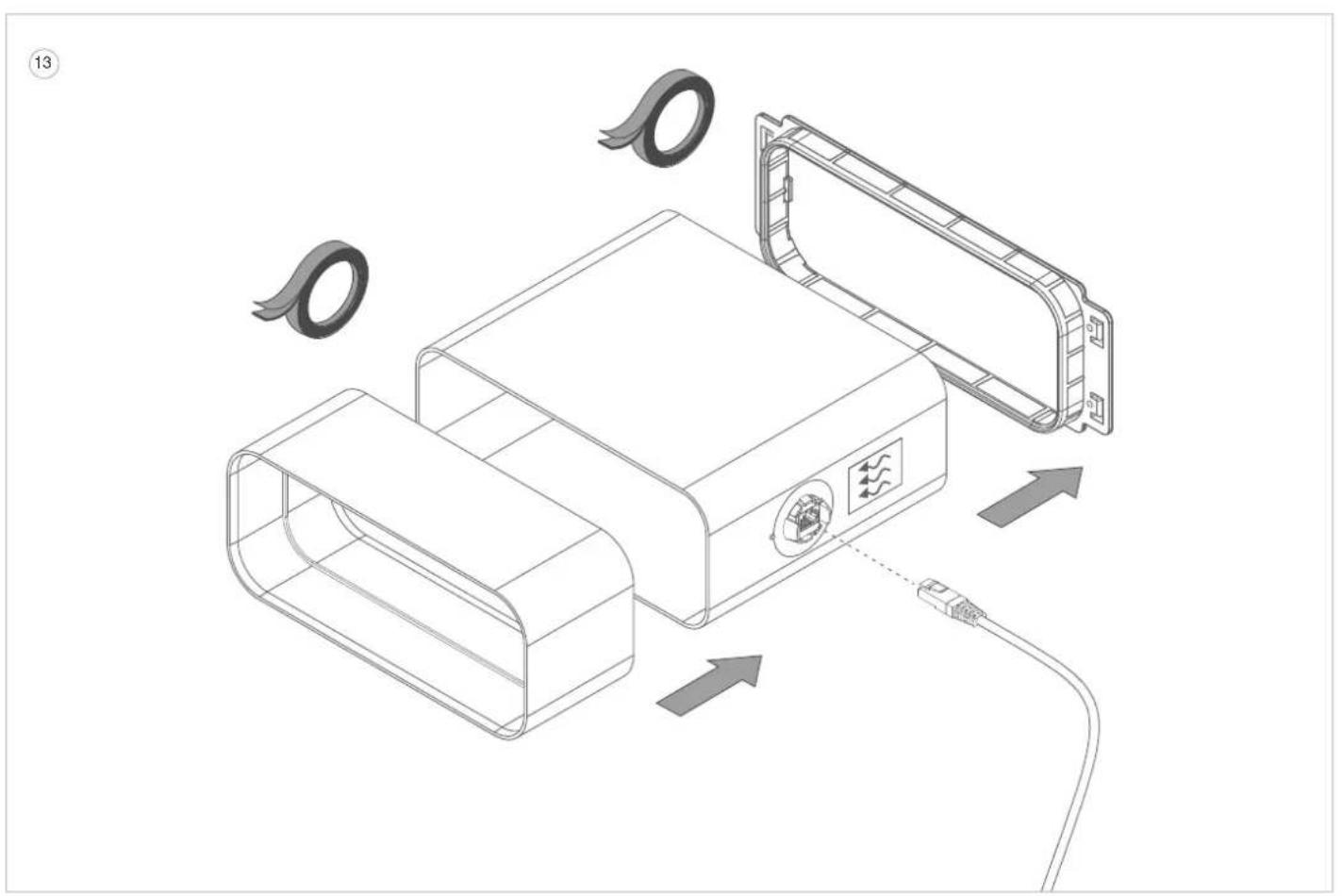 NOVY Pureline Pro Compact 6921 - Installation with exhaust opening to the LEFT - 3