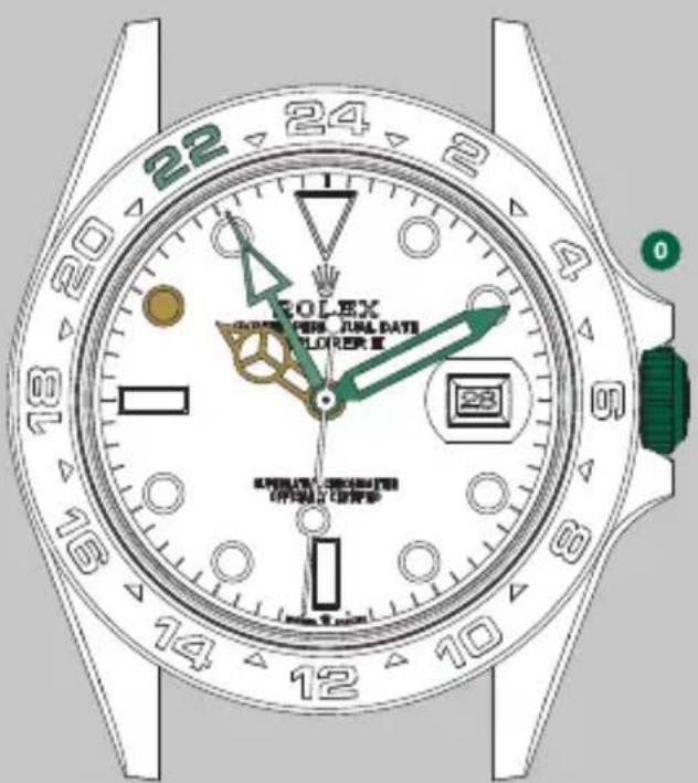 Rolex Explorer II - Réglage de la date et de l'aiguille des heures (couronne en position 2) - 1