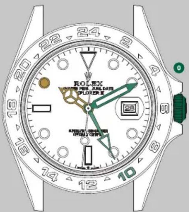 Rolex Explorer II - Réglage de la date et de l'heure locale (couronne en position 2) - 2