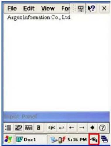 File Edit View For Argox Information Co., Ltd. Input Panel : Spc ← → ? W Doc1 5:16 PM