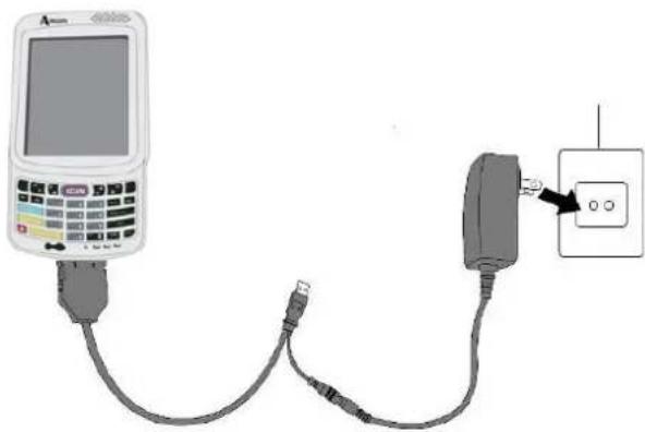 Argox PT90 - Using a RS232/Charging Cable or USB/Charging Cable - 1