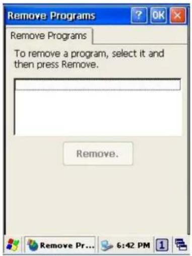 Remove Programs To remove a program, select it and then press Remove. Remove.