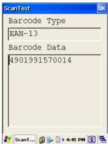 ScanTest Barcode Type EAN-13 Barcode Data 4901991570014