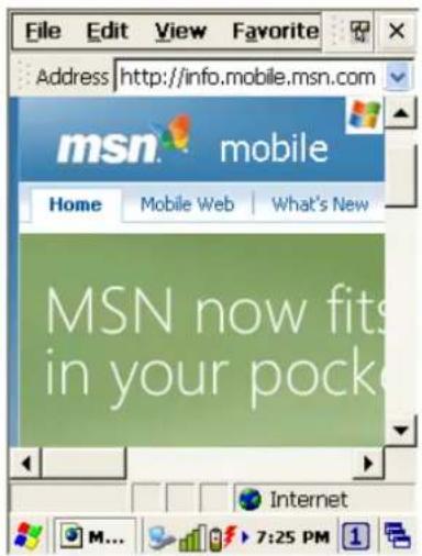 File Edit View Favorite Address http://info.mobile.msn.com msn. mobile Home Mobile Web What's New MSN now fits in your pocket