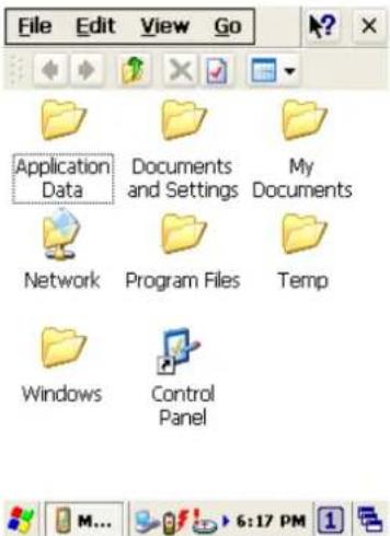 File Edit View Go Application Data Documents and Settings My Documents Network Program Files Temp Windows Control Panel
