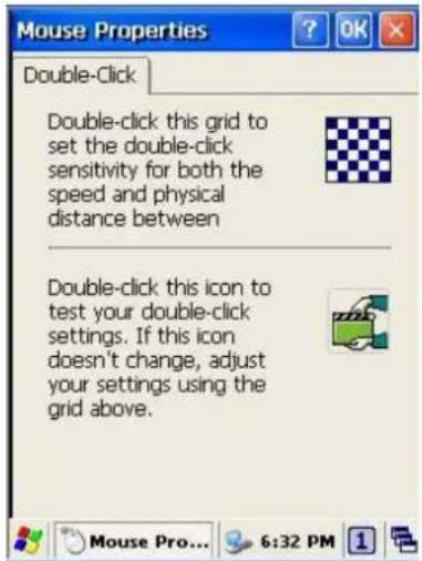 Mouse Properties Double-Click Double-click this grid to set the double-click sensitivity for both the speed and physical distance between Double-click this icon to test your double-click settings. If this icon doesn't change, adjust your settings using the grid above.