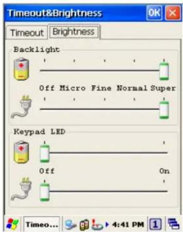 Timeout&Brightness Timeout Brightness Backlight Off Micro Fine Normal Super Keypad LED Off On Timeo... 4:41 PM
