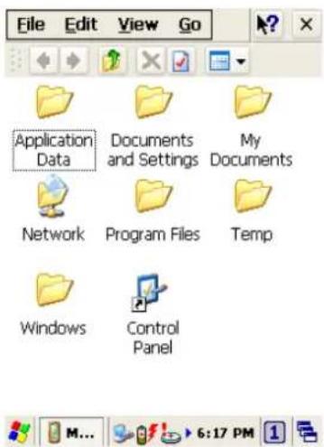 File Edit View Go Application Data Documents and Settings My Documents Network Program Files Temp Windows Control Panel