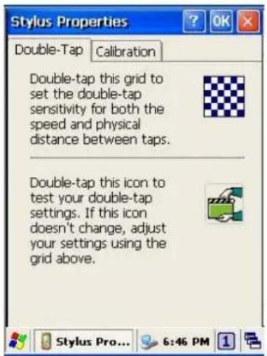 Stylus Properties Double-Tap Calibration Double-tap this grid to set the double-tap sensitivity for both the speed and physical distance between taps. Double-tap this icon to test your double-tap settings. If this icon doesn't change, adjust your settings using the grid above.