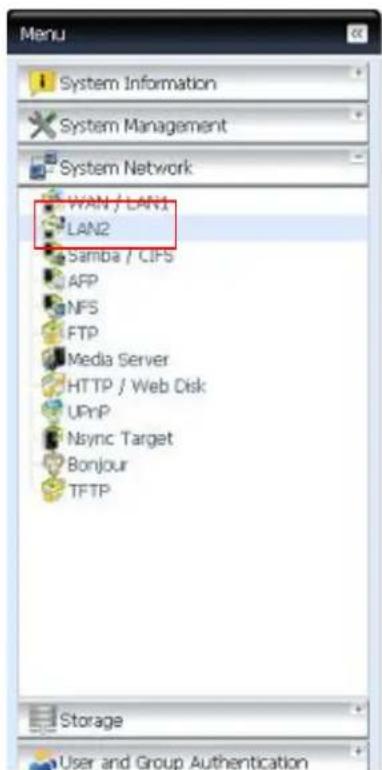 Thecus N7700 - Configuration du LAN2 - 1