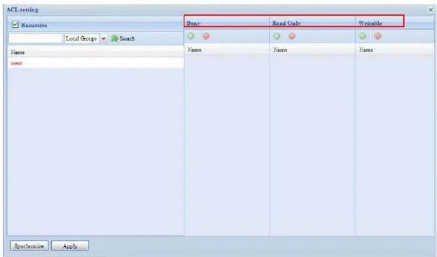 Thecus N7700 - Liste de contrôle d'accès de dossiers et de sous-dossiers (ACL) - 2