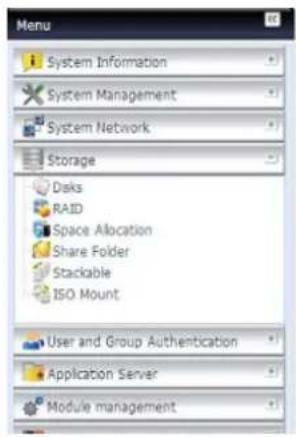Thecus N7700 - Supprimer un volume - 1