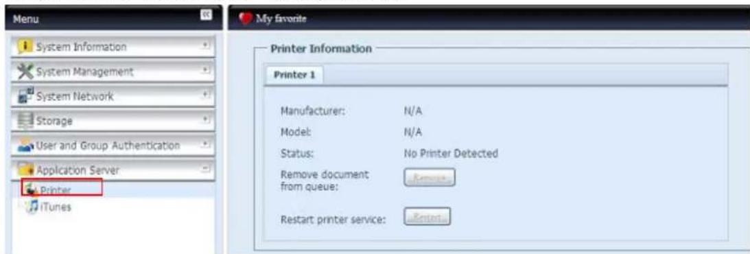 Thecus N7700 - Informations de l'imprimante - 1