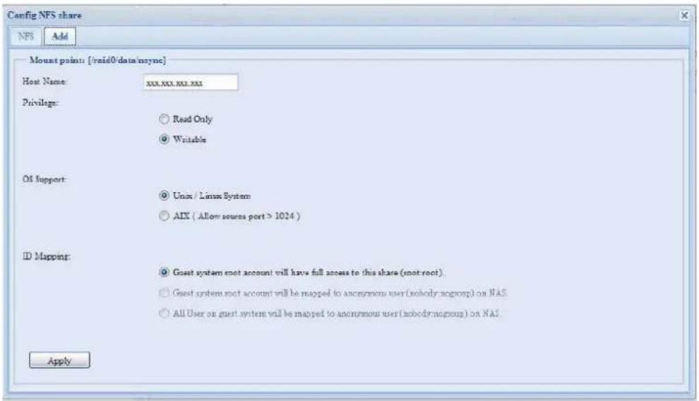 Thecus N7700 - Partage NFS - 2