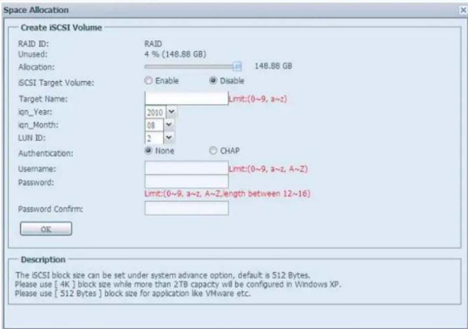 Thecus N7700 - Modifier un volume iscsi - 3