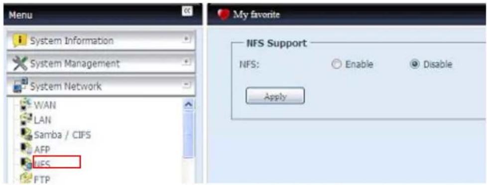 Thecus N7700PRO - Configuration du réseau NFS - 1