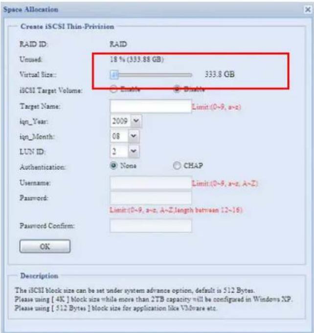 Thecus N7700PRO - iSCSI Thin-Provisioning - 6