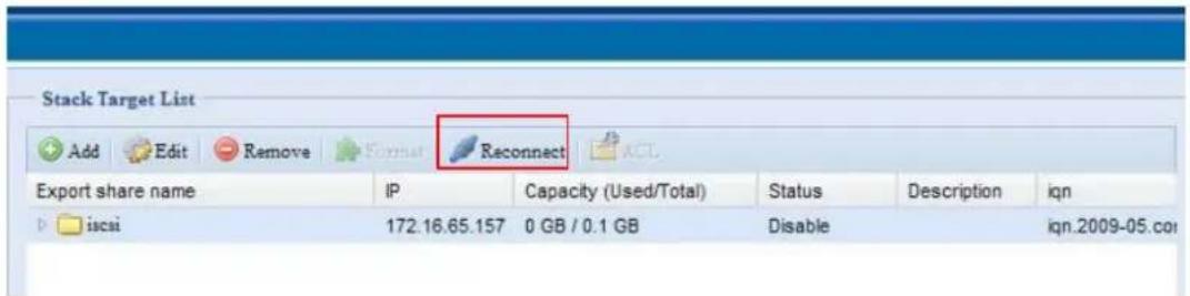 Thecus N7700PRO - Reconnecter une cible empilable - 1