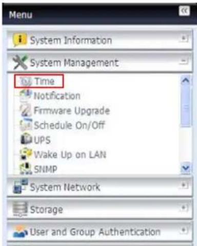Thecus N7700PRO - Heure: Réglages de l'heure du système - 1