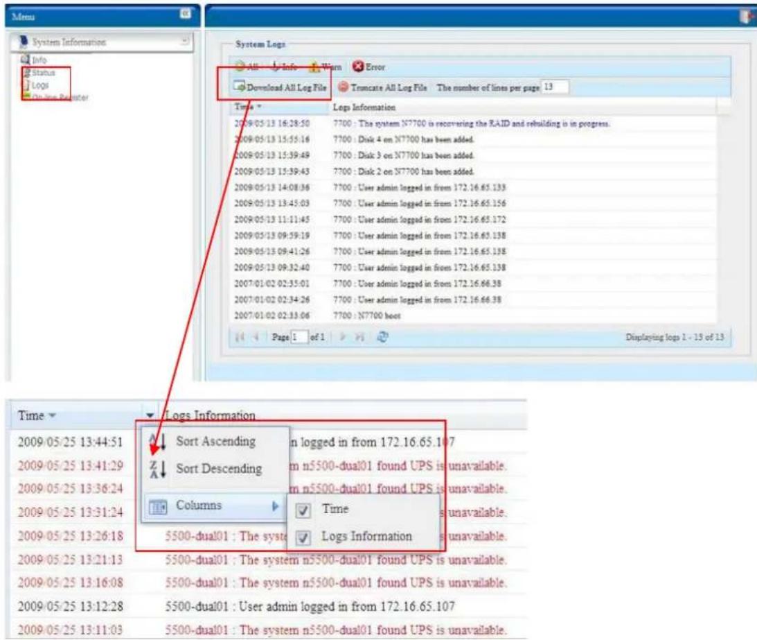Thecus N7700PRO - Journaux - 1