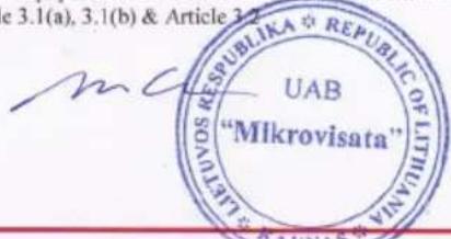 e 3.1(a), 3.1(b) & Article 3.2 UAB "Mikrovisata"