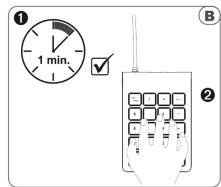 ① 1 min. ✓ ②