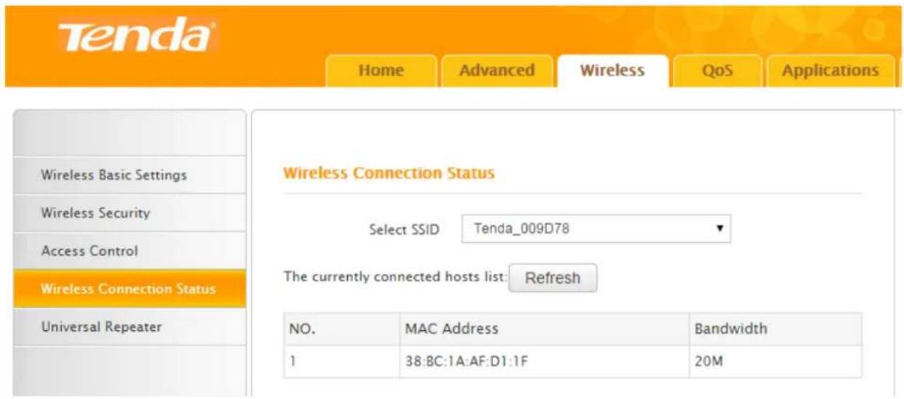 Tenda F3 - Wireless Connection Status - 1