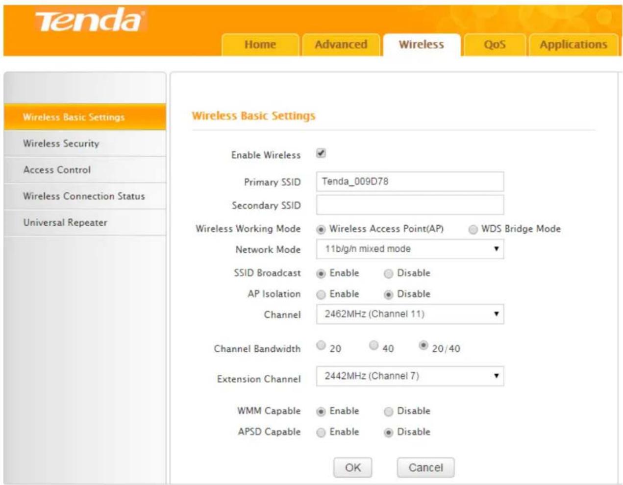Tenda F3 - Wireless Basic Settings - 1
