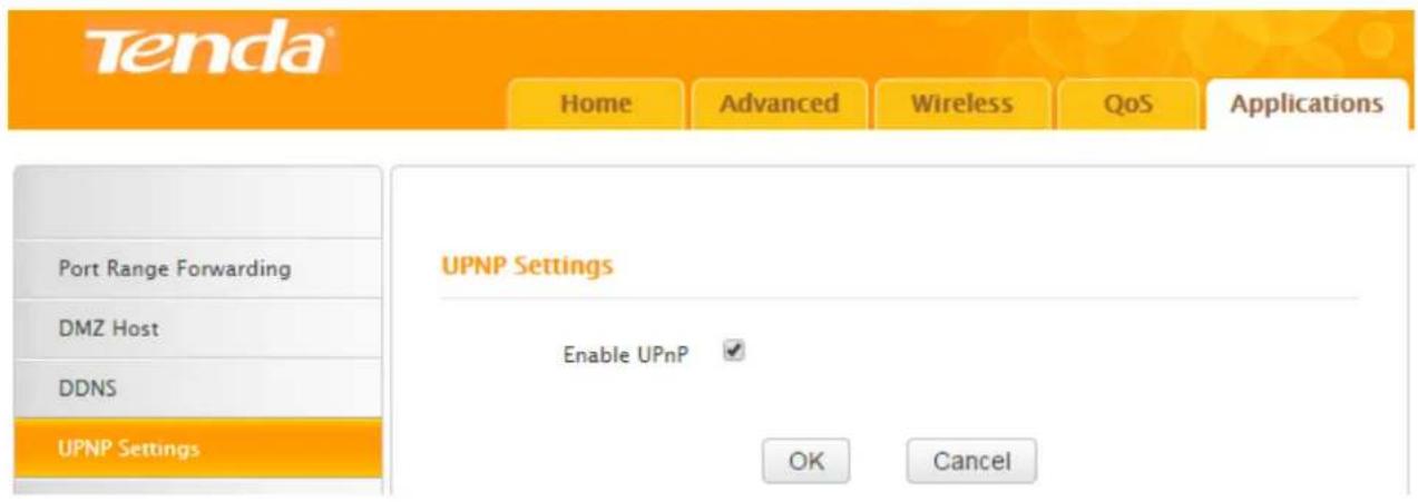 Tenda F3 - UPnP Settings - 1
