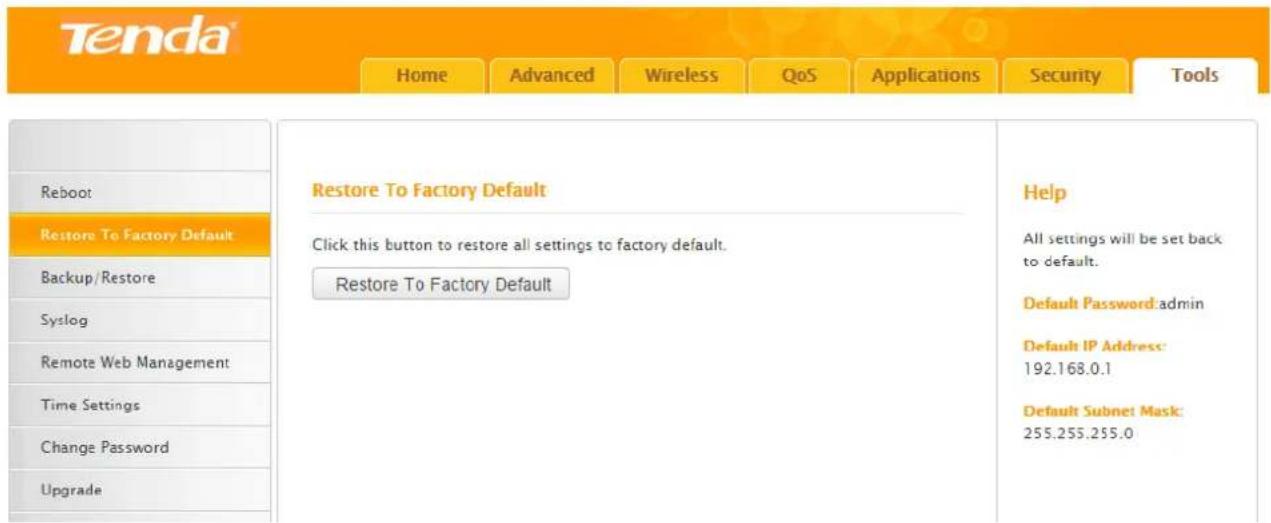 Tenda F3 - Reboot - 2