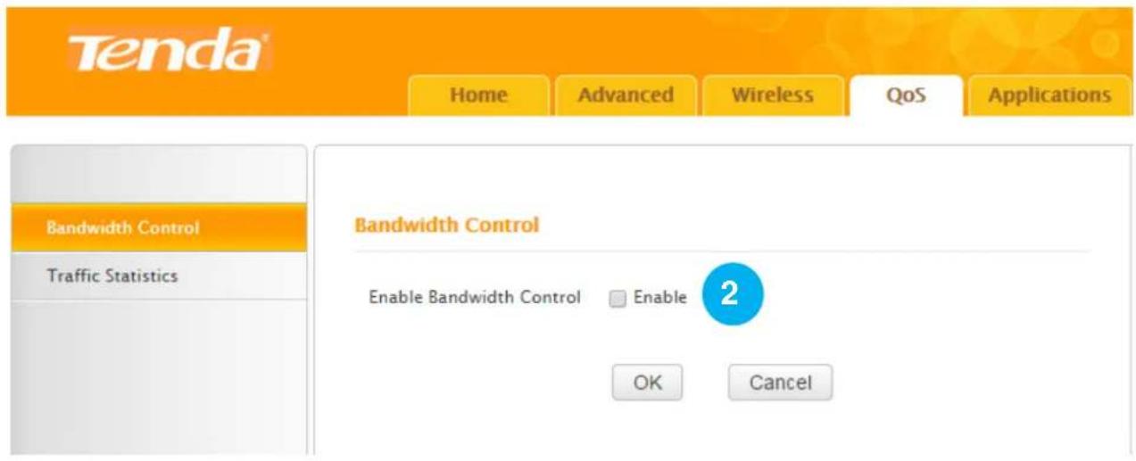 Tenda F3 - ② Check the Enable box. - 1