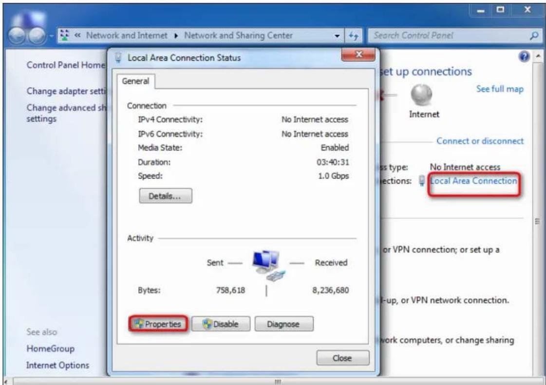 Tenda F3 - Click Local Area Connection > Properties. - 1