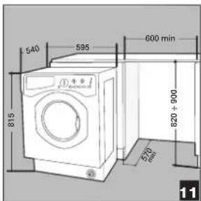 HOTPOINT CAWD 129 (EU) - Встраивание машины в корпус кухонной мебели - 1