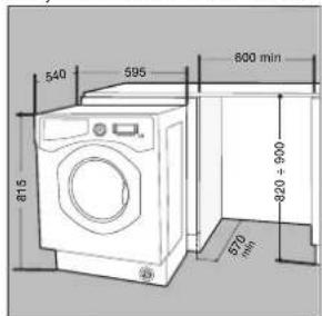 HOTPOINT CAWD 129 (EU) - Montage de la machine à l'intérieur des éléments. - 1