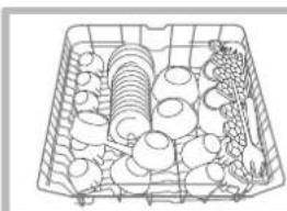 HOTPOINT LFFA+ 8314 B EU - Loading examples for the upper/ lower rack - 1