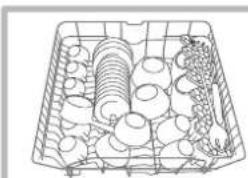 HOTPOINT LFFA+ 8314 B EU - Exemples de chargement du panier supérieur/ Inférieur - 1
