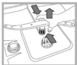 HOTPOINT LFFA+ 8314 B EU - Limpar os braços aspersores - 2
