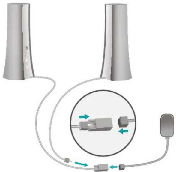 LOGITECH Z600 - Branchement des câbles - 1