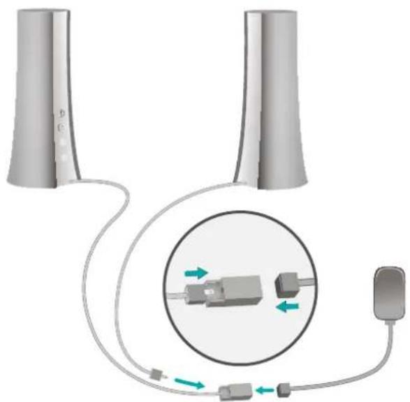 LOGITECH Z600 - Kabloları takma - 1