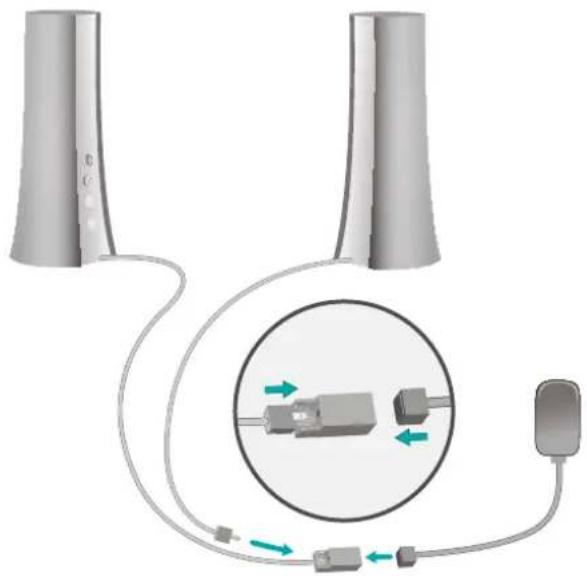 LOGITECH Z600 - Podłączanie kabli - 1