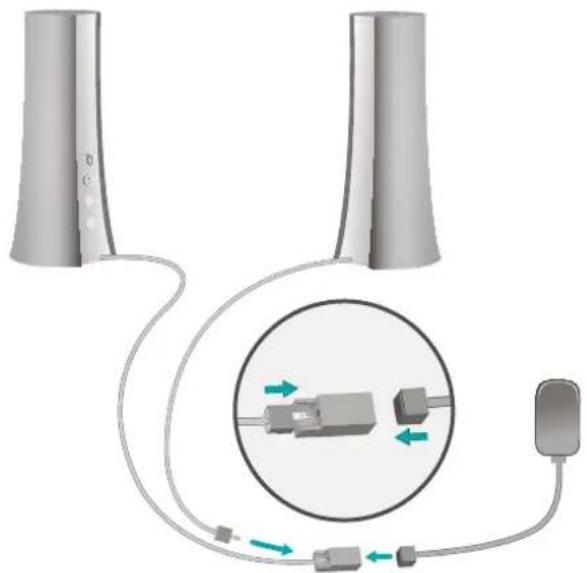 LOGITECH Z600 - Ataşarea cablurilor - 1