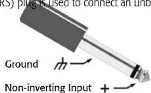 RS) plug is used to connect an unb Ground Non-inverting Input +