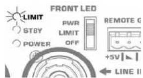 FRONT LED LIMIT PWR REMOTE G STBY LIMIT OFF POWER +5V LINE II