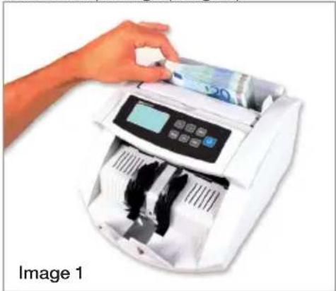 Safescan 2210 - Méthode d'insertion correcte d'une pile de billets - 1